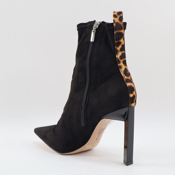 🔥SCHUTZ Benine Black Suede Pointed Toe Bootie Leopard Print 8US/38EU MSRP$198🔥 - Picture 4 of 9